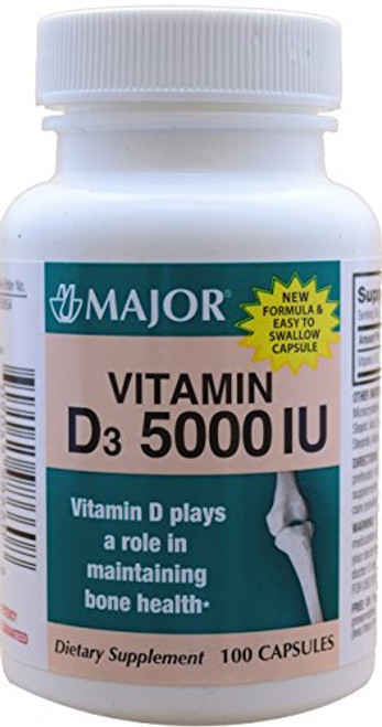 Vitamin D3 as Cholecalciferol 5000 IU Vitamin D Supplement 100 Capsules per Bottle Vitamin D3 as Cholecalciferol 5000 IU Vitamin D Supplement 100 Capsules per Bottle