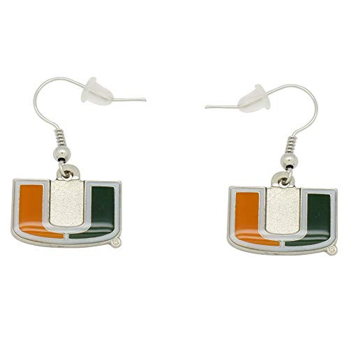 aminco NCAA Dangler Earrings miami-florida-hurricanes