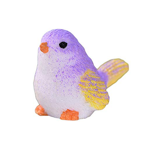 YuYe-xthriv Micro Landscape Doll House Accessories Cute Simulation Bird Animal Mini Figurine Toy DIY Landscape Garden Ornament Purple Bird