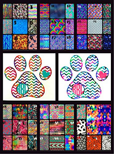 Dog Paw Monogram Decal - Monogram Decal - Dog Sticker - Laptop Decal - Tumbler Decal - Water Bottle Sticker - You Choose Size and Color