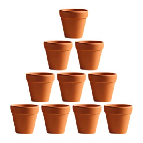 Amosfun clay pots for plants mini terracotta small terra cotta pot plant-10Pcs 3x3cm Small Mini Terracotta Pot Clay Ceramic Pottery Planter Cactus Flower Pots