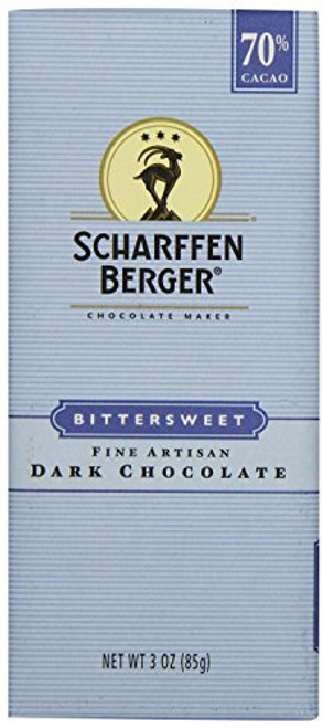 SCHARFFEN BERGER 70 percent Cacao Bittersweet Dark Chocolate Bar 3 Ounce SCHARFFEN BERGER 70 percent Cacao Bittersweet Dark Chocolate Bar 3 Ounce
