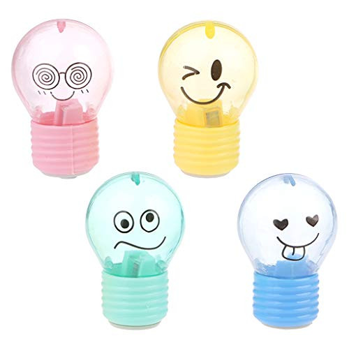 MENGSHI Pencil Sharpener for KidsCute Shape Pencil SharpenerMini Light Bulb Mechanical Pencil Sharpener Stationery Office Student School Supply Kids Gift