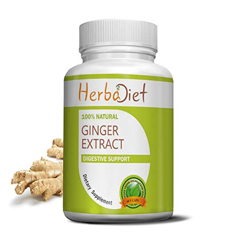 Ginger Root 400mg Extract Capsules  5 percent Gingerols   Antioxidant Metabolism Booster Immune System Digestive Support Anti-Inflammatory Supplement   Non-GMO Gluten Free  60 Capsules