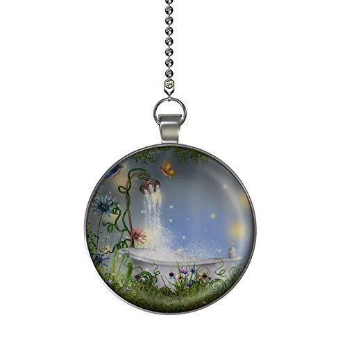 Gotham Decor Garden Bathroom Ceiling Fan Light Pull Pendant with Chain