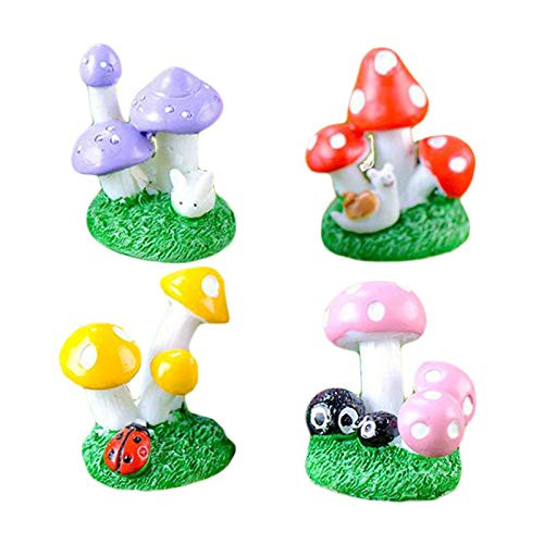 Fairy Mushroom Figurines 4 Pcs Miniature Fairy Garden Ornaments Micro Landscape Garden Decoration for DIY Plant Flower Pots Ornaments Outdoor Decoration Fairy Mushroom Figurines 4 Pcs Miniature Fairy Garden Ornaments Micro Landscape Garden Decoration for DIY Plant Flower Pots Ornaments Outdoor Decoration