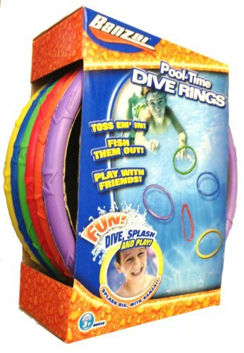 Banzai Spring & Summer Toys Pool Time Dive Rings 6-Pack
