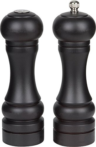 Trudeau Seville 6 inch Espresso Stained Wood Pepper Mill and Salt Shaker, Set of 2