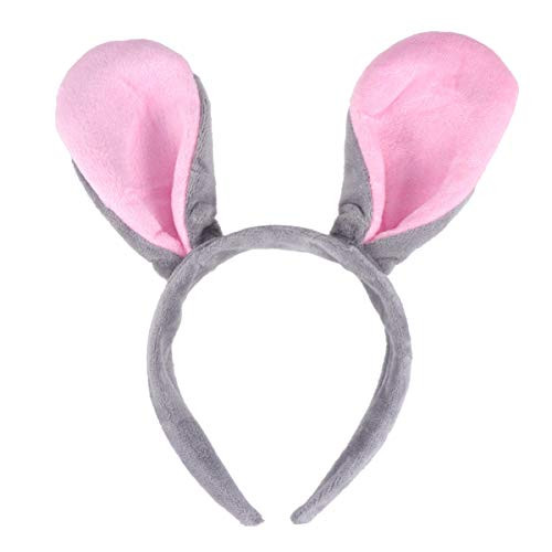 Minkissy Plush Rabbit Ear Headband Bunny Ear Easter Day Costume Headband Party Props Hair Accessory Grey Minkissy Plush Rabbit Ear Headband Bunny Ear Easter Day Costume Headband Party Props Hair Accessory Grey