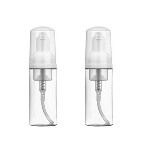 Beaupretty 2pcs Foam Dispenser Bottle Plastic Refillable Empty Mini Foaming Soap Shampoo Dispenser Pump Bottles for Travel 50ml  White
