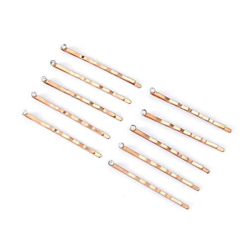 Kakaco Vintage Gold Hair Clips Crystal Barrettes Bobby Hair Pin Fashion Hair Accessories for Women and Girls  Pack of 10   Gold