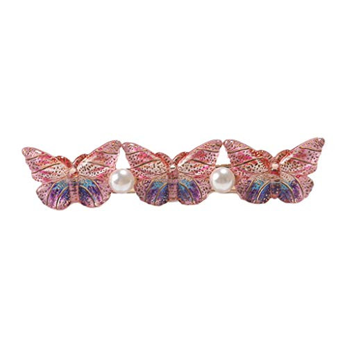 POPOLING Butterfly Pearl Resin Hairpin Side Bangs Hair Clip Barrette Women Headwear Accessories