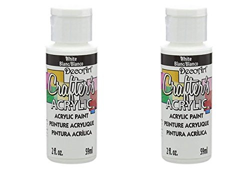 DecoArt Crafter's Acrylic Paint, 2-Ounce, White (2 Pack)