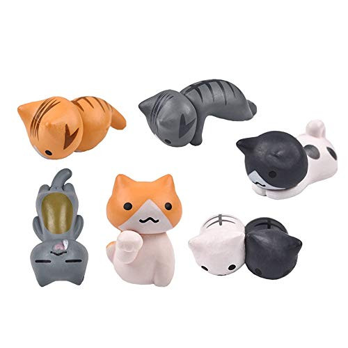 SUGN 6Pcs Set Plastic DIY Fairy Garden Dollhouse Lucky Cat Miniature Figurines Keys Crafts Home Decor Micro Landscape SUGN 6Pcs Set Plastic DIY Fairy Garden Dollhouse Lucky Cat Miniature Figurines Keys Crafts Home Decor Micro Landscape