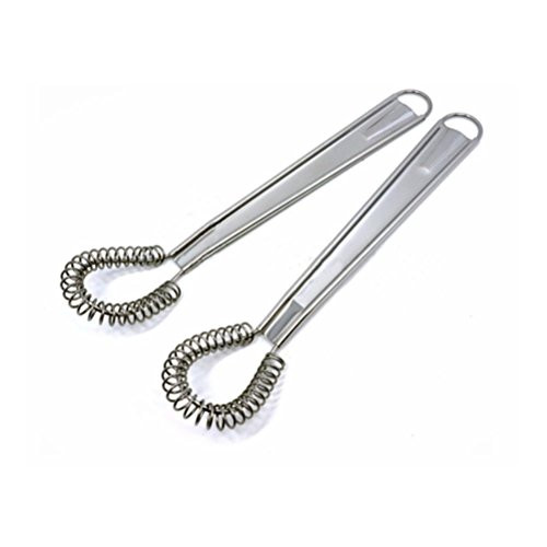 Eshylala 2pcs Stainless Steel Mini Spring Egg Beater Hand Held Sauce Stirrer Blender Milk Frother Foamer Coffee Mixer Spring Sauce Blender Kitchen Accessories