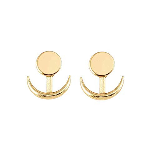 Olbye Moon Phase Earrings Gold Front Back Earrings Ear Jackets Double Sided Earrings Daily Everyday Jewelry for Women and Girls