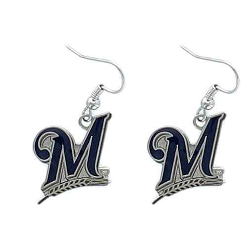 MLB Milwaukee Brewers Logo Dangler Earrings