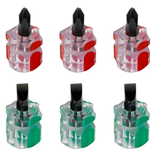 Cyful 6pcs Mini Stubby Screwdriver Set Tool Short Stubby Screwdriver Phillips  and  Slotted Screw Driver