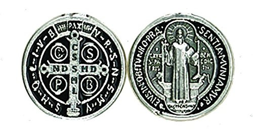 Catholic Saint St Benedict of Nursia Medal Evil Protection Pocket Token
