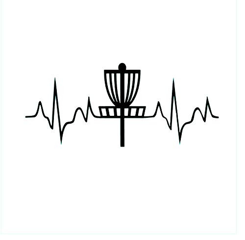 Disc Golf Heartbeat Lifeline Goal Basket Decal Vinyl Sticker Cars Trucks Vans Walls Laptop  Black 7.5 x 3.3 in DUC1147
