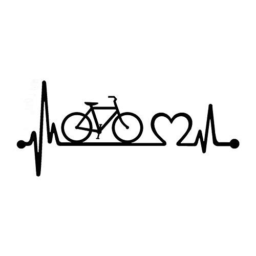 Bicycle Heartbeat Lifeline Decal Vinyl Sticker Cars Trucks Vans Walls Laptop  Black 7.5 x 3.2 in DUC1152