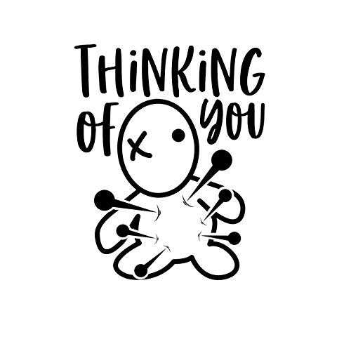Thinking of You Voodoo Doll Decal Vinyl Sticker Cars Trucks Vans Walls Laptop  Black 5.5 x 4.5 in DUC1277