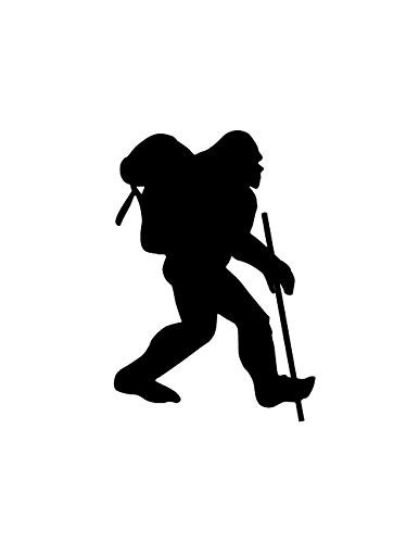 Hiking Bigfoot Sasquatch Decal Vinyl Sticker Cars Trucks Vans Walls Laptop  Black 5.5 x 3.8 in DUC536