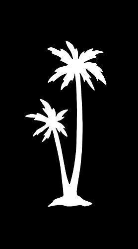 Palm Tree Decal Vinyl Sticker Cars Trucks Vans Walls Laptop  White 5.5 x 2.7 in DUC586