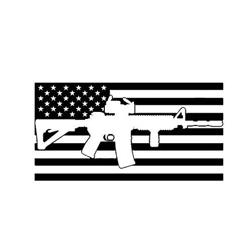 AR15 American Flag Decal Vinyl Sticker Cars Trucks Vans Walls Laptop Black 5.5 x 2.9 in DUC832 AR15 American Flag Decal Vinyl Sticker Cars Trucks Vans Walls Laptop Black 5.5 x 2.9 in DUC832
