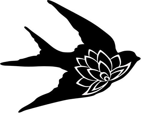 Bird Lotus Flower Decal Vinyl Sticker Cars Trucks Vans Walls Laptop Black 5.5 x 4.4 in DUC855 Bird Lotus Flower Decal Vinyl Sticker Cars Trucks Vans Walls Laptop Black 5.5 x 4.4 in DUC855