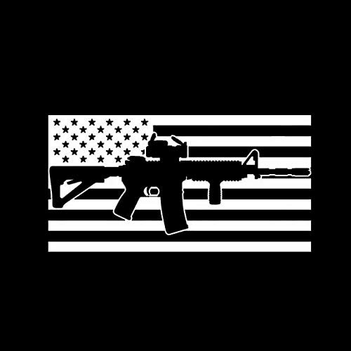 AR15 American Flag Decal Vinyl Sticker Cars Trucks Vans Walls Laptop White 5.5 x 2.9 in DUC874 AR15 American Flag Decal Vinyl Sticker Cars Trucks Vans Walls Laptop White 5.5 x 2.9 in DUC874