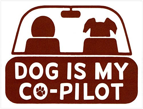 Peace Resource Project Dog is My Co-Pilot - Small Bumper Sticker or Laptop Decal  4.25 inch X 3.6 inch