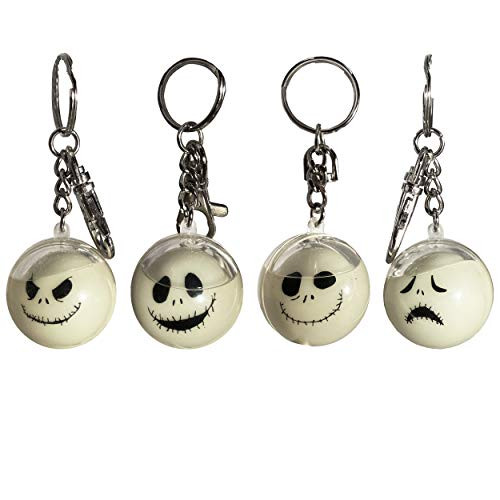 Disney Nightmare Before Christmas Keychain Set - 4 Pack Glow in the Dark Nightmare Before Christmas Key Holder Bundle  Nightmare Before Christmas Party Supplies