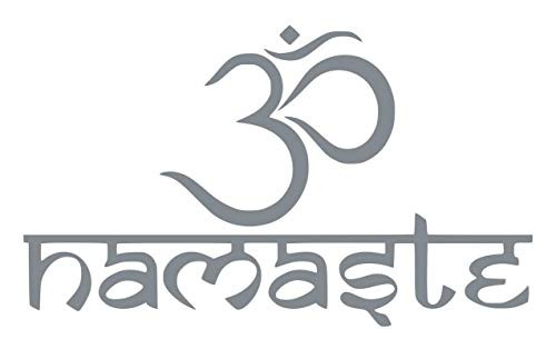 UR Impressions Silv Namaste Om Symbol Decal Vinyl Sticker Graphics for Cars Trucks SUV Vans Walls Windows Laptop Silver 5.6 X 3.6 inch URI006-S