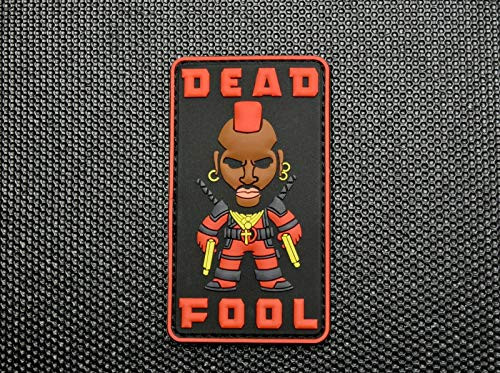 BritKitUSA Dead Fool 3D PVC Morale Patch Hook Backing Mr T Deadpool Pity Fool
