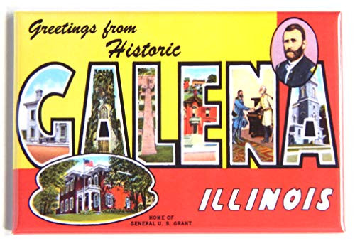 Greetings from Galena Illinois Fridge Magnet  2 x 3 inches  style B