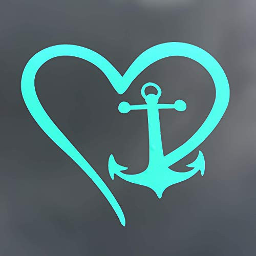 Custom Vinyl Heart Boat Anchor Decal Nautical Love Bumper Sticker for Tumblers Laptops Car Windows