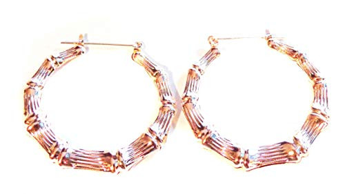 Bamboo Hoop Earrings Rose Gold Bamboo 2 inch Hoop Earrings Full Hoop Bamboo Hoop Earrings Rose Gold Bamboo 2 inch Hoop Earrings Full Hoop