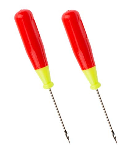 Small Plastic Handle Scratch Working Leather Awl Punch Tool - Pack of 2 - Bookmaking Straight Sewing Awl Hand Stitcher Drill