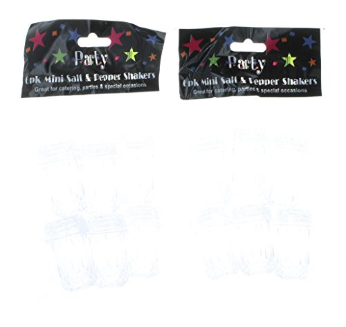 Clear Plastic Mini Salt and Pepper Shakers - 12 Pack