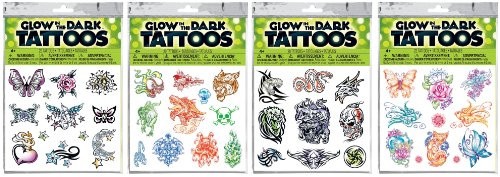 Savvi Assorted Glow-in-the-Dark Temporary Tattoos