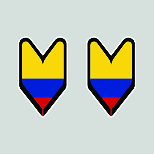 Two Pack Colombian Driver Badge Sticker FA Graphix Die Cut Decal wakaba Leaf soshinoya Colombia COL
