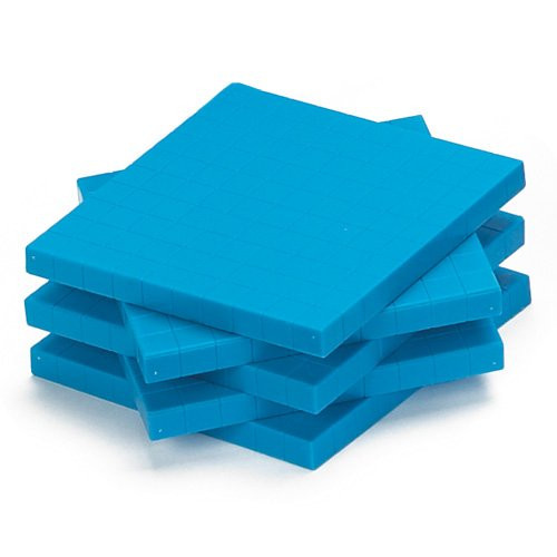 EAI Education Base Ten Flats: Blue Plastic - Set of 10