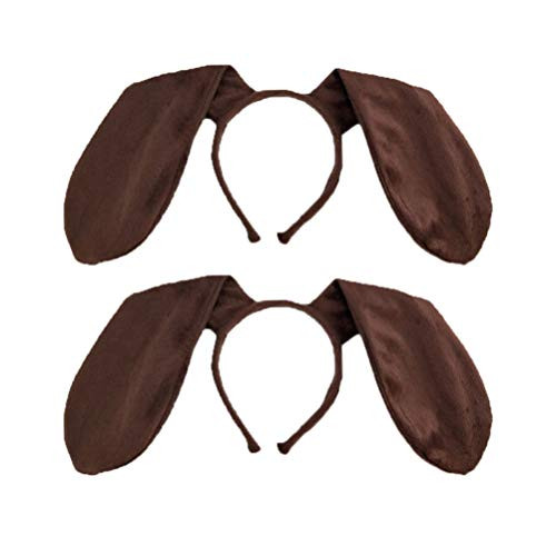 TOYANDONA 2pcs Dog Ear Headband Brown Puppy Dog Ears Headband Kids Animal Costume Ears Headband Costume Accessory for Kids Party Performance