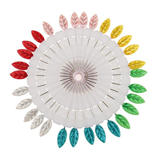 30Pieces Colorful Lear Shaped Head Hijab Pin Scarf Pins Safety Pins Tailor Sewing Pins Crafts - Leaf