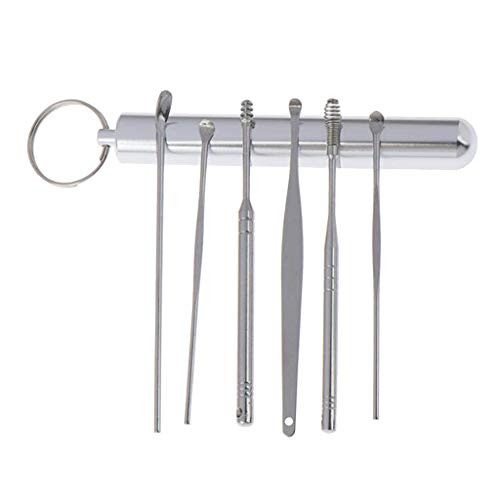LOVIVER 6 Pcs Ear Pick Earwax Removal Kit Ear Cleansing Tool Set Ear Curette Ear Wax Remover Tool with Portable Storage Box