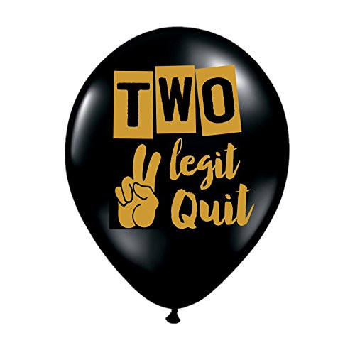 Two Legit To Quit Balloons - Set of 3 - Black and Gold 2nd Birthday Balloons, 2nd Birthday Decorations - 2nd Birthday - Two Legit To Quit Party Decorations, To Legit to Quit, Too Legit to Quit Two Legit To Quit Balloons - Set of 3 - Black and Gold 2nd Birthday Balloons, 2nd Birthday Decorations - 2nd Birthday - Two Legit To Quit Party Decorations, To Legit to Quit, Too Legit to Quit