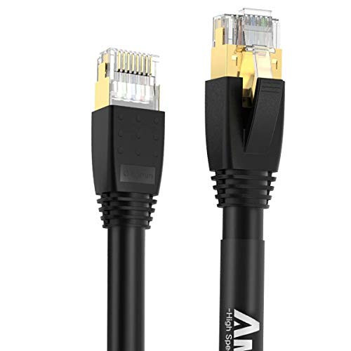 Fluke DSX8000 Passed Cat8 Ethernet Cable AMPCOM S FTP CAT8 Patch Cable Industrial 22AWG High Speed 40Gbps 2000Mhz LAN Cord with Gold Plated RJ45 Connector 3ft 1m