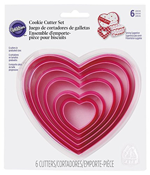 Wilton Nesting Heart Cutter Set (2 Pack) With Wilton Comfort-Grip Cookie Cutter: 4" Flower and Wilton Comfort-Grip Cookie Cutter - Butterfly Wilton Nesting Heart Cutter Set (2 Pack) With Wilton Comfort-Grip Cookie Cutter: 4" Flower and Wilton Comfort-Grip Cookie Cutter - Butterfly