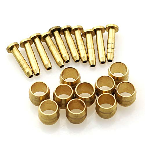 heyous 10 Set Brass Brake Hose Insert Hose Olive Insert for Shimano BH59 BH90 Avid Sram Bike Hydraulic Disc Brake Hose